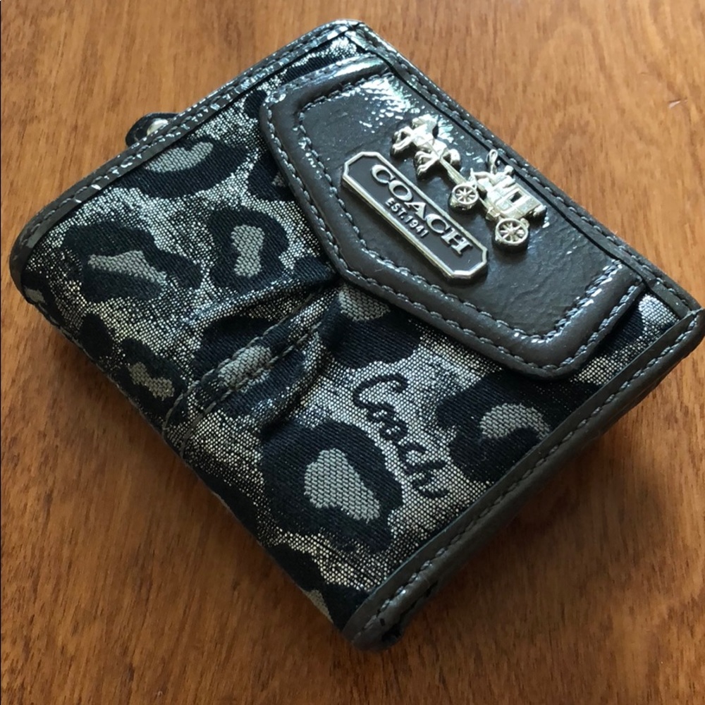 Coach wallet, medium fold over w/ snap closure
